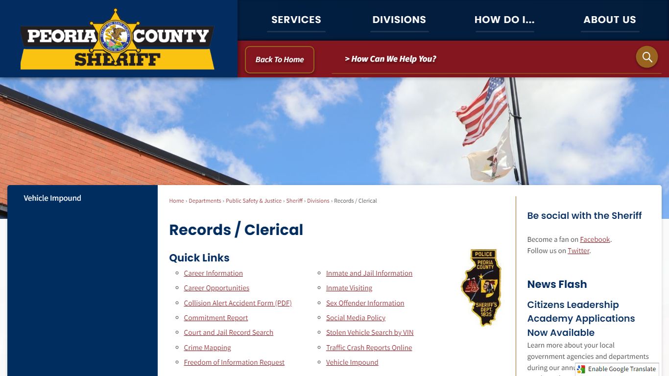 Records / Clerical | Peoria County, IL
